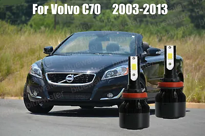 LED For Volvo C70 2003-2013 Headlight Kit H11 6000K White CREE Bulbs Low Beam • $25.05