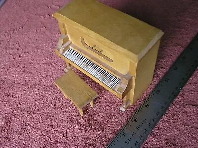 Vintage Miniature Wooden Music Box Piano W/ Bench Shackman Sanko The Entertainer • $2.45