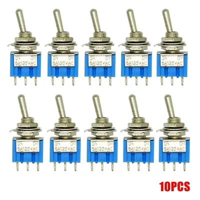 $9.95 • Buy TEN  3 Position Micro Mini Toggle Switch AC ON/OFF/ON SPDT 6 Amp, AC125V 10 Pcs