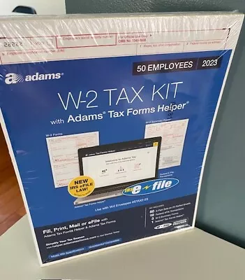 Adams 2023 W2 Tax Forms Kit With Adams Tax Forms Helper(50) + 10 Free EFiles • $11.99