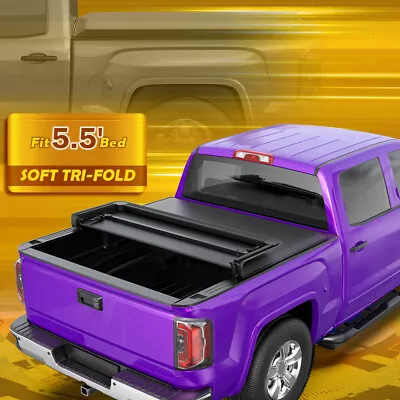 5.5ft ！Soft Truck Bed Tonneau Cover For 2015-2023 Ford F-150 Super Crew 3 FOLD • $131.79