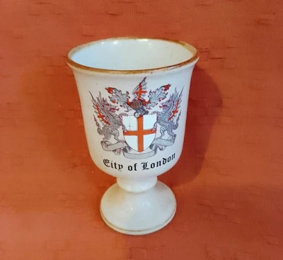 £6 • Buy Grayshott Pottery  Vintage Goblet, City Of London Emblem .