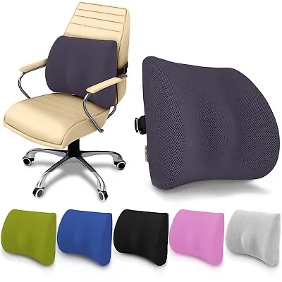 Memory Foam Lumbar Back Support Cushion Seat Chair Pillow Office Car Posture UK • £18.95
