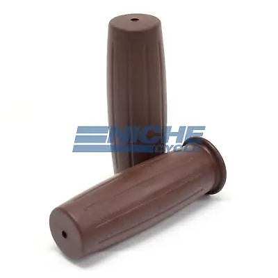 Brown 115mm Retro Amal Style Motorcycle Grips Triumph Norton Cafe Vintage 7/8  • $12.95