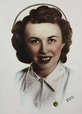 Vintage Nurse Uniform Photos Hand Colored  8  X 10  Snapshots 1940-50's • $19.83