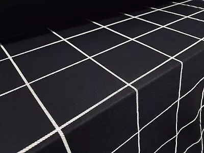 Viscose Elastane Single Jersey Fabric Per Metre - Black With White Check • £7.99