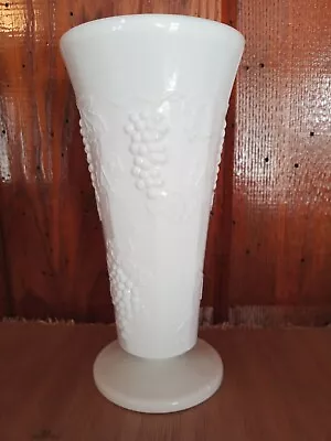 Vintage Milk Glass Grape And Leaf Vase • $11.01