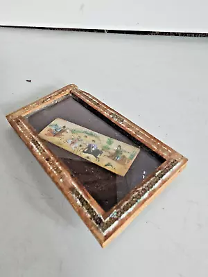 Small Persian Bone Hand Painted Hunting Scene Vintage • £16.99