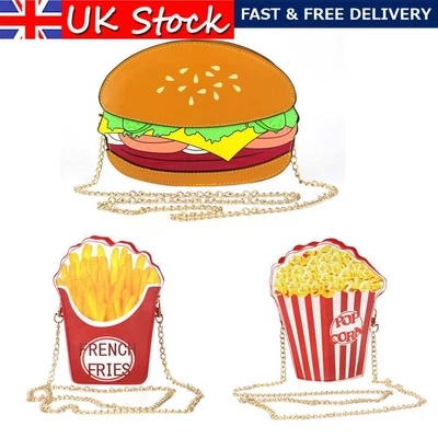 £7.29 • Buy Woman Hamburger Cupcake PU Chain Bag Popcorn Fries Crossbody Messenger Bags #F