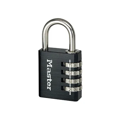 Master Lock 7640EURDBLK Black Finish 40mm 4-Digit Combination Padlock • £12.73