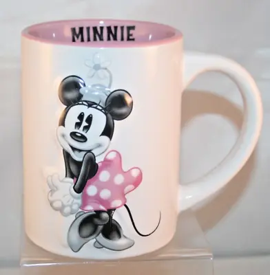 Disney Minnie Mouse Jerry Leigh 3D Embossed White And Pink Coffee Mug / Tea Cup • $9.99