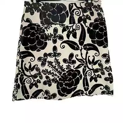 Sevier Skirts Raised Black Velvet And Beige Floral Skirt Custom Made Sz 4 • $15