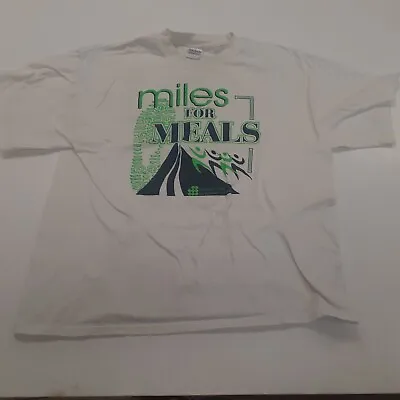 Gildan White XL Shirt Miles For Meals National Meals On Wheels Foundation • $7.99