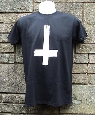 £4.59 • Buy Inverted Cross T Shirt, Black Goth Rock Men's T Shirt