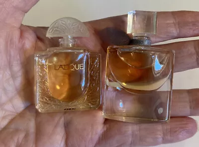Lot Of 2 Vintage Miniature Perfume Bottles-lalique & Lancome • $9.99