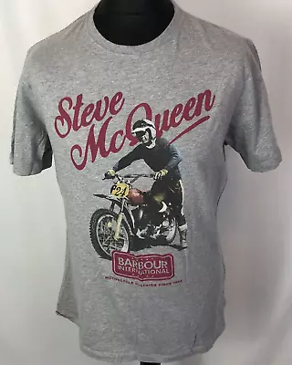 Barbour Steve McQueen Collection Racing Graphic T Shirt Grey Large • $18.93