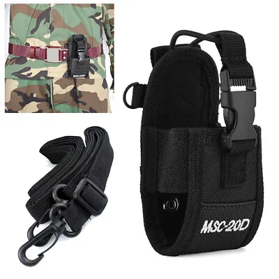 MSC-20D Walkie Talkie Holder Bag Radio Case Shoulder Strap For Kenwood Baofeng • £5.29