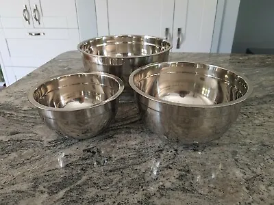 £8 • Buy Stainless Steel Mixing Bowls Set Of 3. Cookware/serving Bowls. NEW 