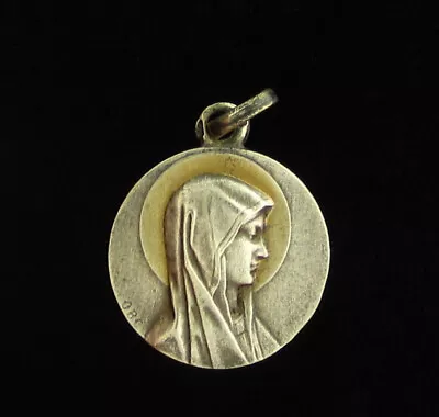 Vintage Silver Mary Lourdes Medal Religious Catholic Petite Medal Small Size • $13.59