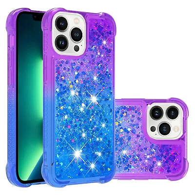 For Various Phone Shockproof Gradient Quicksand Case Cover Back Girl Glitter Hot • $6.30