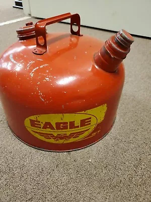 Vintage Eagle Galvanized Gas Can Model 2 1/2A All Purpose Red Can In Good Shape • $17.60