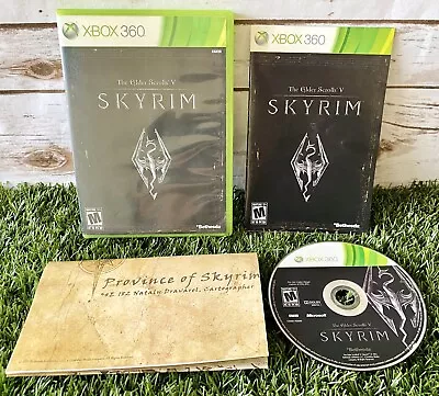 Skyrim The Elder Scrolls V With Map And Manual CIB Microsoft Xbox 360 Complete • $6.99