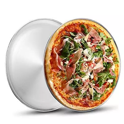 2 Pack Stainless Steel Pizza Pan 13½ Inch Round Pizza Tray Pizza Baking Sheet • $22.74