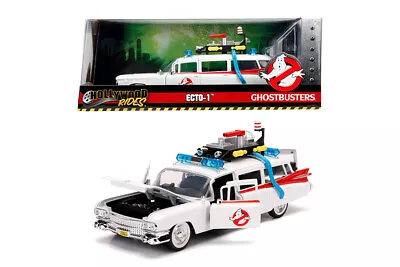 Licensed Ghostbusters ECTO-1 Cadillac Hollywood Rides 1:24 Model Jada Toys • £38.14