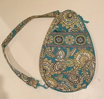 Vera Bradley Peacock Turquoise Racket Cover Sling Bag Backpack￼ Quilted NWOT • $19.49