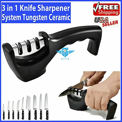 Knife SHARPENER Professional System Ceramic Tungsten Kitchen Sharpening Tool New • $7.59