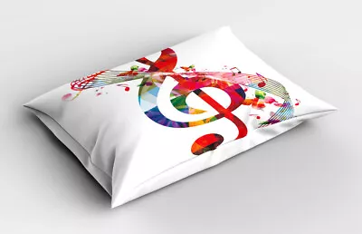 Music Pillow Sham Notes Rhythm Art • £14.99