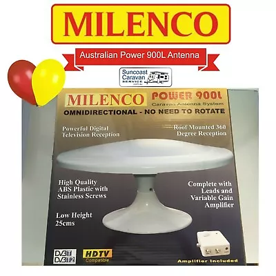 Milenco Australian Power 900L Digital Caravan Motorhome TV Antenna Flat Roof • $377