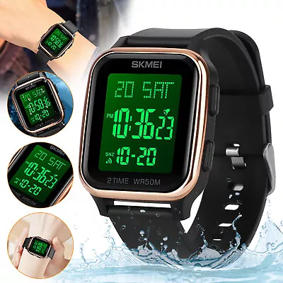 Fashion Men's LED Sports Digital Watch Large Waterproof Multifunction Wristwatch • $14.48