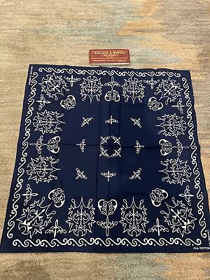 J.CREW Wallace & Barnes  Cotton Navy Blue Bandana 20  X 20  New • $13.99