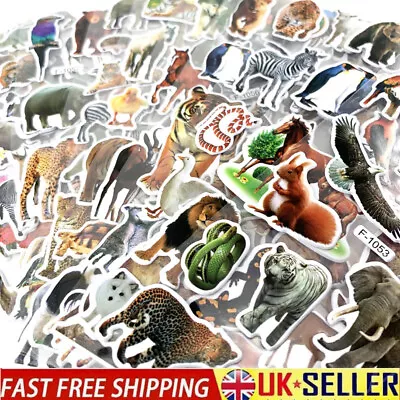£3.19 • Buy 6 Sheets Wild Animals Style Stickers FOR KIDS 3D Cartoon CAR FRUIT Dinosaur Fish