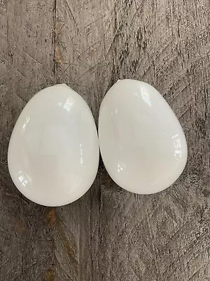 2 Vintage Eggs Hand Blown Milk Glass Nesting Laying For Chickens 2 1/2  White • $16.80