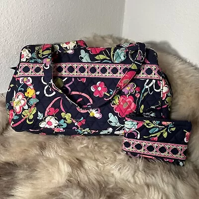 Vera Bradley Satchel & Zip Pouch Set - Ribbons Print - Really Nice! • $25.50