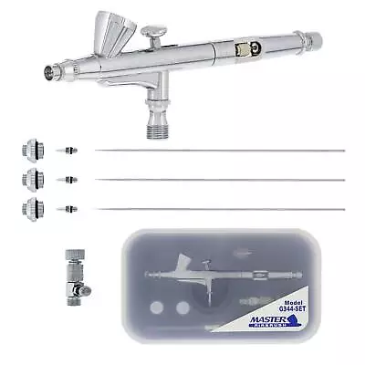Master G344 Airbrush 3 Nozzle Sets 0.2 0.3 0.5mm Needles Fluid Tips Air Caps • $39.99