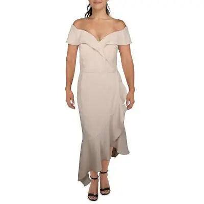 Xscape Womens Off The Shoulder Asymmetric Evening Dress Gown Plus BHFO 2817 • $20.99