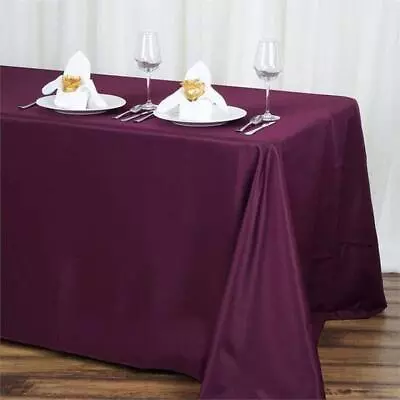 Eggplant PURPLE Polyester 90x132  Rectangle TABLECLOTHS Wedding Party Linens • $11.78