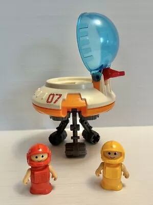 Vintage 1984 Play World Toys Space Station Round Aircraft UFO & Astronaut Figure • $15