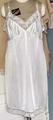 Unbranded Size 48  White Full Slip New Old Stock Lace Trimmed Bodice & Hem B • $18.99