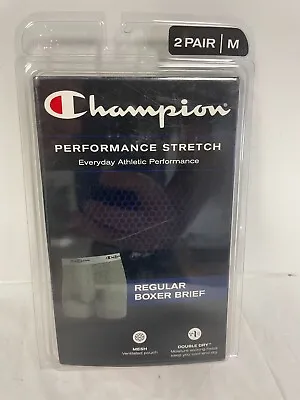 Champion Performance Stretch Regular Boxer Brief X2 Pack Black/Red Athletic M • $10