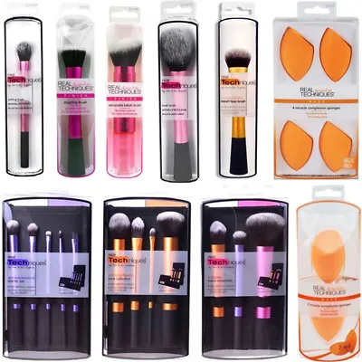 Real Techniques Makeup Brushes Sculpting Powder Blush Foundation Sponge Puff Set • $26.26