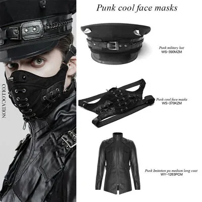 Punk Rock Rivet Leather Masks Personality Motobike Mask Halloween Steampunk Mask • $36.62