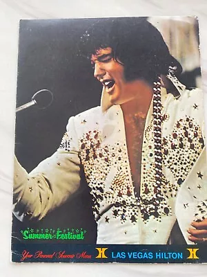 1970-1974 Las Vegas Hiton Elvis Presley Concerts Sold Out Souvenir Menu • $127.87