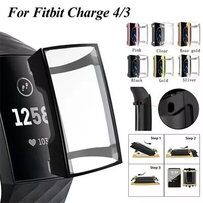 TPU Protective Case Full Screen Protector Plating For Fitbit Charge 4 3 Band • $6.52