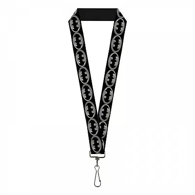 $15.98 • Buy Batman Silver Shield Repeating Symbol Lanyard Multi-Color