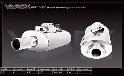 Varex Universal Muffler Oval 5x8x15 Center-In 2.5  Flanged Inlet 2.5  Single Out • $346.50