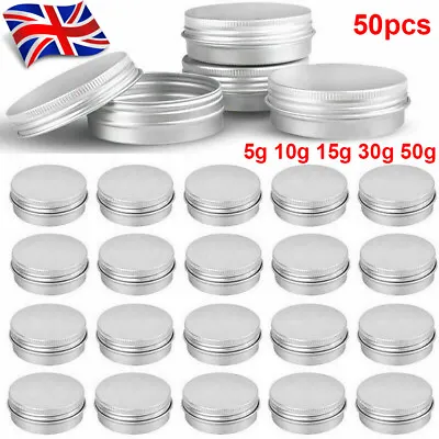 Wholesale Aluminum Tin Jars Cosmetic Empty Screw Lid Containers Lip Balm Can UK • £3.47